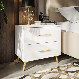 FJØRDE & CO Xan 55cm W Manufactured Wood Bedside Table