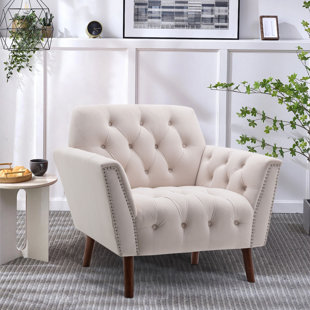 HOUSE OF HAMPTON® Farhib Upholstered Nailhead Trim Tufted Armchair