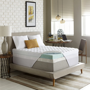 ALWYN HOME Rayo 5.5" Gel Memory Foam and Fiber Two-piece Mattress Topper