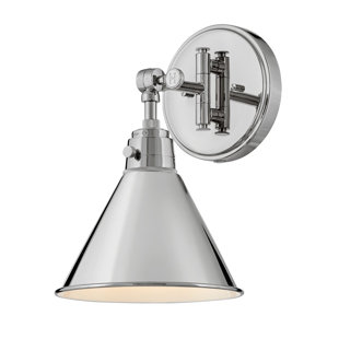 HINKLEY Arti 7.75-in Swing Arm Single Light Wall Sconce with On/Off Switch