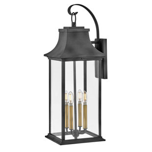 HINKLEY Adair 4-Light Outdoor Wall Mount Coach Lantern - Aged Zinc