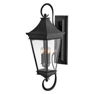 HINKLEY Chapel Hill 4-Light Outdoor Aluminum Wall Mount Lantern w/ Scrollwork
