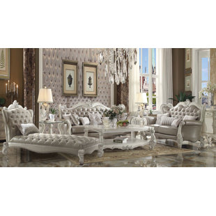 A&J HOMES STUDIO Versailles 3 - Piece Faux Leather Living Room Set