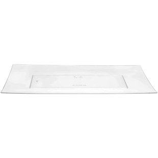 NICOLE FANTINI COLLECTION Plastic Lillian Tablesettings Serving Clear Tray, 12X18" Inches - (Set Of 12) (Set of 12)