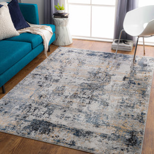 SURYA B.V. Abstract Machine Woven Grey Area Rug