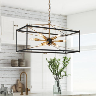 EVERLY QUINN Marval 8-Light Kitchen Island Rectangle Pendant