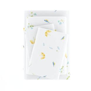 BECKY CAMERON Bluebirds Pattern Microfiber Sheet Set