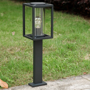 INOWEL Light Outdoor Pathway LED Lights E26 (Not Include) Modern Garden Glass Lantern Landscape Lighting