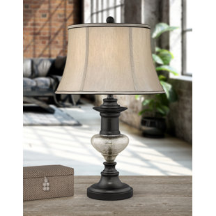 MEDALLION LIGHTING Arsizio 30" Gunmetal and Mercury Glass Table Lamp (Set of 2)