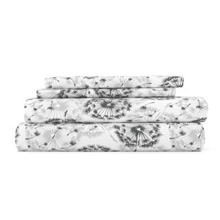 Becky Cameron Make a Wish Floral Pattern Microfiber Sheet Set