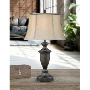 MEDALLION LIGHTING Cagliari Gunmetal 30" Gunmetal Table Lamp with USB Port