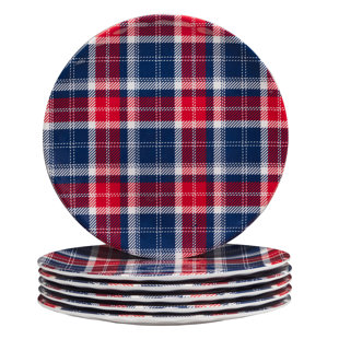 CERTIFIED INTERNATIONAL Patriotic Plaid Set/6 Salad Plate 9"