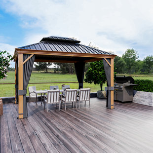 EGEIROS LIFE 12 Ft. W x 10 Ft. D Aluminum Patio Gazebo