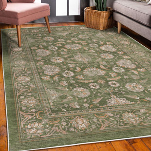 CHARLTON HOME® Carevic Floral High Density Long Fiber Poly Threads Decorative Area Rug Carpet