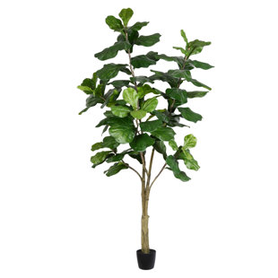 BIRCH LANE™ Faux Fiddle Leaf Fig Tree in Pot