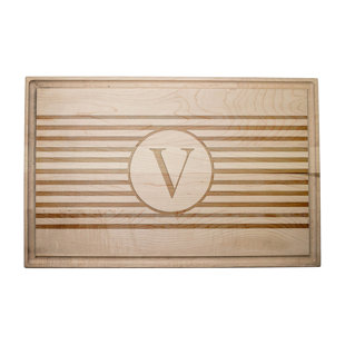 DESIGNS DIRECT CREATIVE GROUP Stripe Monogram - V Cutting Board