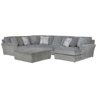 JACKSON FURNITURE 4 - Piece Upholstered Sectional with Comfort Coil Seating and 9 Included Accent Pillows