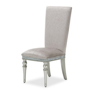 MICHAEL AMINI Melrose Plaza Upholstered Solid Wood Side chair on Dove Gray (Set of 2)