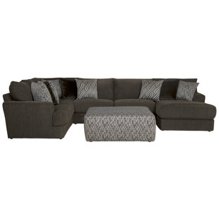JACKSON FURNITURE 3 - Piece Upholstered Sectional with 9 Accent Pillows and 1 Cocktail Ottoman Included