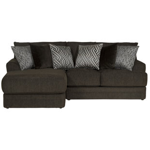 JACKSON FURNITURE 2 - Piece Upholstered Sectional with Comfort Coil Seating and 6 Included Accent Pillows