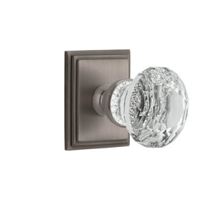 Grandeur Carré Square Rosette Privacy with Brilliant Crystal Door Knob