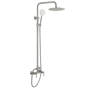 AQUASTYLE Mateo Dual Function Outdoor Shower with Two Lever Handles Stainless Steel