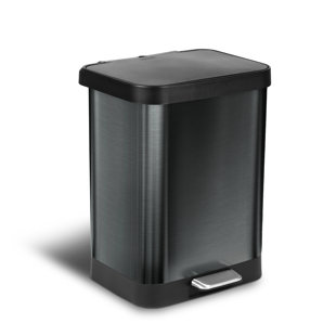 GLAD™ Pewter Stainless Steel Step Trash Can