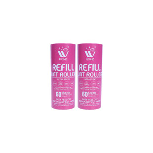 WBM HOME W Home Extra Sticky Lint Roller Refill, Lint Remover for Pet Hair- 60 Sheets Per Refill (Set of 2)