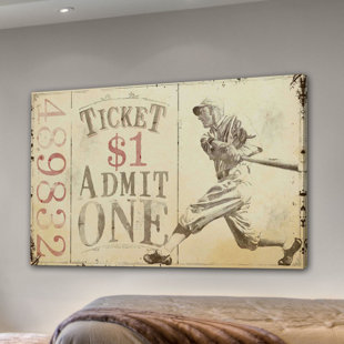 MARMONT HILL Baseball Batter Alternative File Version by J.F. Kernan Painting Print on Wrapped Canvas
