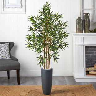 LATITUDE RUN® 60'' Faux Bamboo Tree in Ceramic Planter
