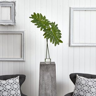 BAY ISLE HOME™ 29'' Faux Foliage Plant in Glass Decorative Vase