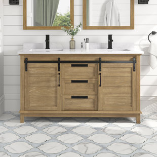 OVE DECORS Edenderry 60'' Double Bathroom Vanity with Engineered Stone Top