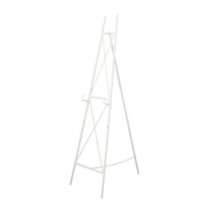 COLE & GREY Metal Tall Adjustable Tier Display White Easel with Chain Support
