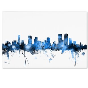 TRADEMARK FINE ART " Denver Colorado Skyline " by Michael Tompsett