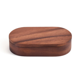Kalmar Home Acacia Wood Salt & Pepper Pinch Pot W/ Cover