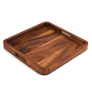 MILLWOOD PINES Kalmar Home 15" Square Serving Tray - Solid Bottom