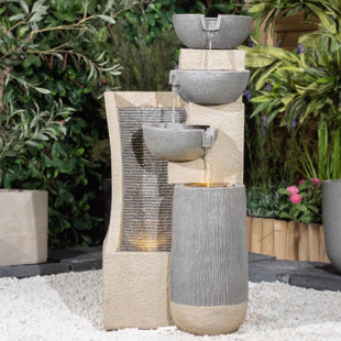 WAYFAIR SAMPLES Adalmiina Weather Resistant Floor Fountain with Light