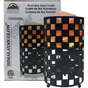 WBM LLC Himalayan Glow Lattice Style USB Multi color Night Light with Pink Salt Chunks, Salt Lamp Bulb