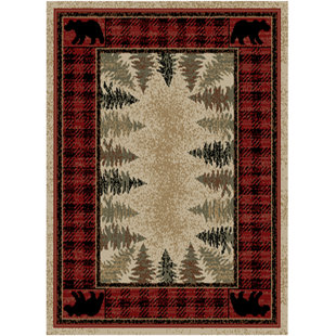 MAYBERRY RUG Hearthside Four Corners Red Area Rug