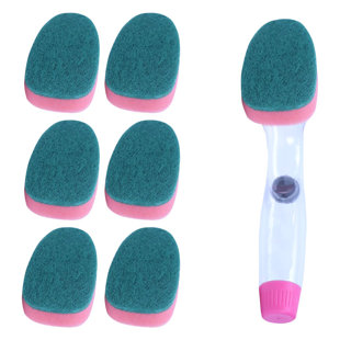 WBM HOME Adjustable Cleaning Brushes with Replaceable Head (Set of 6)