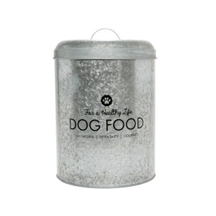 GLOBAL AMICI Dog Food 17 lb Metal Treat Jar