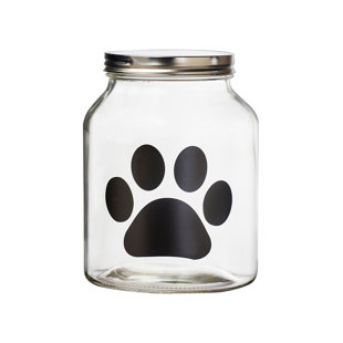GLOBAL AMICI Buddy Paw Chalkboard Food Storage 108 lb Glass Treat Jar