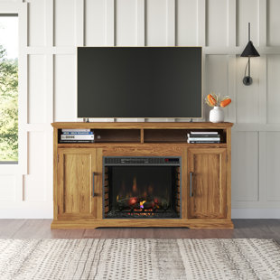 THE TWILLERY CO.® Carthage 65" No Assembly Required TV Stand with Electric Fireplace, Fits TVs up to 75"