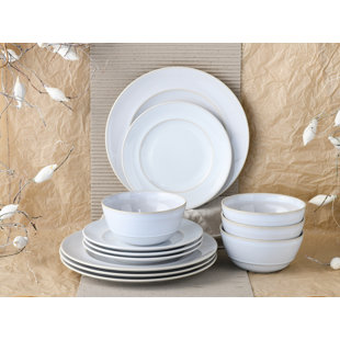 CREATABLE ANTIQUE Offwhite 12 Piece Dinnerware Set - Service for 4