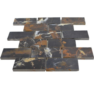 TILEVILLE Michael Angelo 2" x 4" Marble Natural Stone Brick Joint Mosaic Sheet Wall & Floor Tile