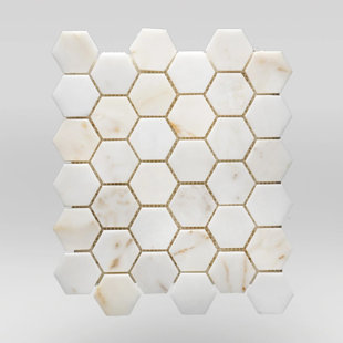 TILEVILLE Afyon Sugar 2" x 2" Marble Natural Stone Honeycomb Wall & Floor Tile