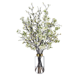 DIANE JAMES HOME Mixed Blossoms in Glass Vase