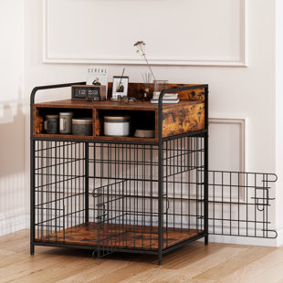 TUCKER MURPHY PET™ Saudism Small Dog Crate Furniture, Puppy Dog Kennel Indoor, Wood Dog Cage Table With Drawers Storage, Heavy Duty Dog Crate, Jaula Para Perros, Sturdy Metal, 27.6" L×20.5" W×31.9" H