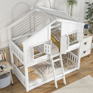 Berthoud Twin Solid Wood Low Loft Bunk Bed by Harper Orchard