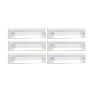 GKOPLUS White Low Voltage Integrated LED Metal Step Light Pack (Set of 6)